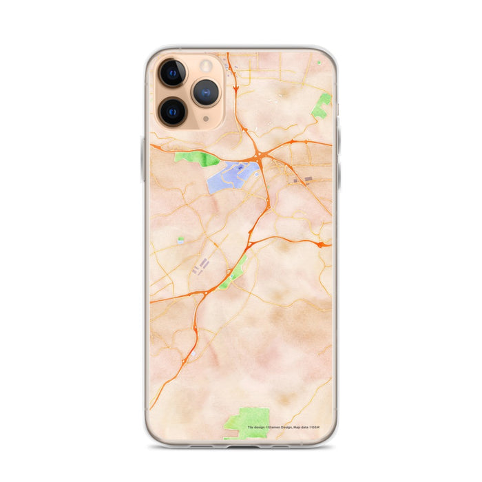 Custom iPhone 11 Pro Max Diamond Bar California Map Phone Case in Watercolor