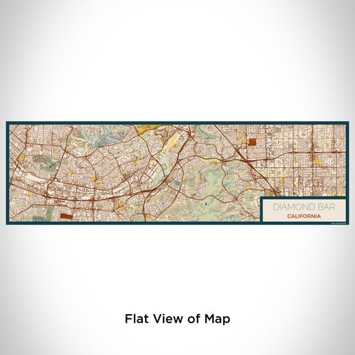 Flat View of Map Custom Diamond Bar California Map Enamel Mug in Woodblock