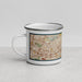 Left View Custom Diamond Bar California Map Enamel Mug in Woodblock