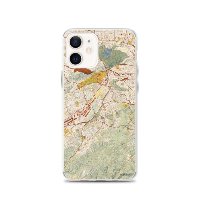 Custom iPhone 12 Diamond Bar California Map Phone Case in Woodblock
