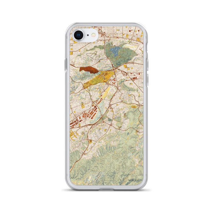 Custom iPhone SE Diamond Bar California Map Phone Case in Woodblock