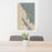 24x36 Dillon Beach California Map Print Portrait Orientation in Afternoon Style Behind 2 Chairs Table and Potted Plant