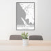 24x36 Dillon Beach California Map Print Portrait Orientation in Classic Style Behind 2 Chairs Table and Potted Plant