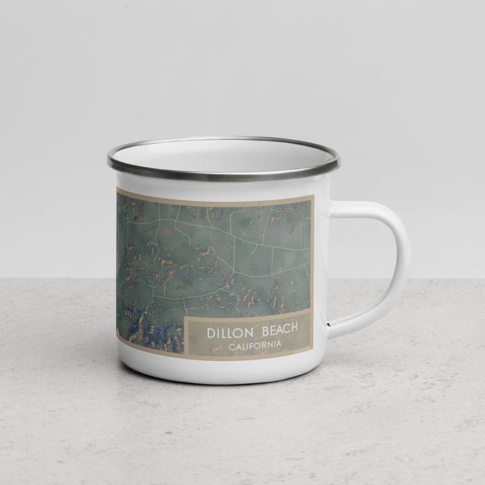 Right View Custom Dillon Beach California Map Enamel Mug in Afternoon