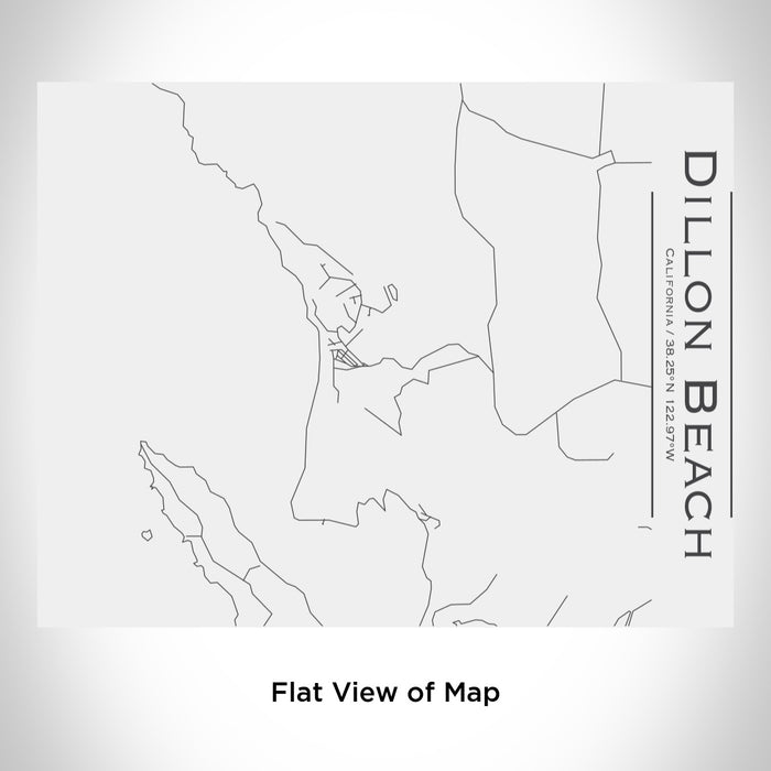 Rendered View of Dillon Beach California Map Engraving on 20oz Stainless Steel Insulated Bottle with Bamboo Top in White