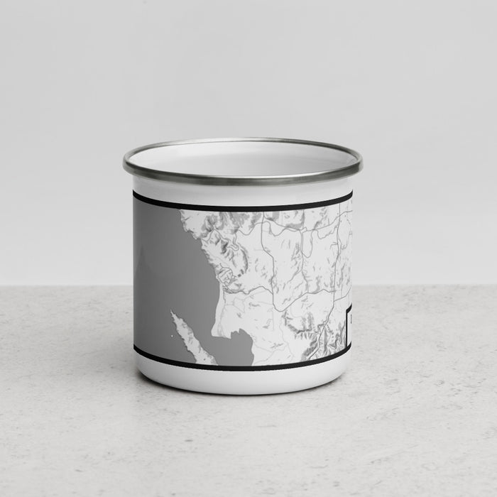Front View Custom Dillon Beach California Map Enamel Mug in Classic