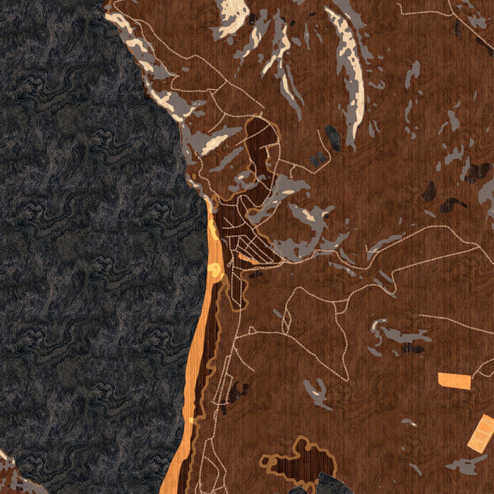 Dillon Beach California Map Print in Ember Style Zoomed In Close Up Showing Details