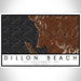 Dillon Beach California Map Print Landscape Orientation in Ember Style With Shaded Background