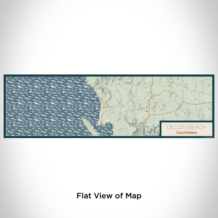 Flat View of Map Custom Dillon Beach California Map Enamel Mug in Woodblock