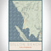 Dillon Beach California Map Print Portrait Orientation in Woodblock Style With Shaded Background