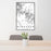 24x36 Dinosaur National Monument Map Print Portrait Orientation in Classic Style Behind 2 Chairs Table and Potted Plant