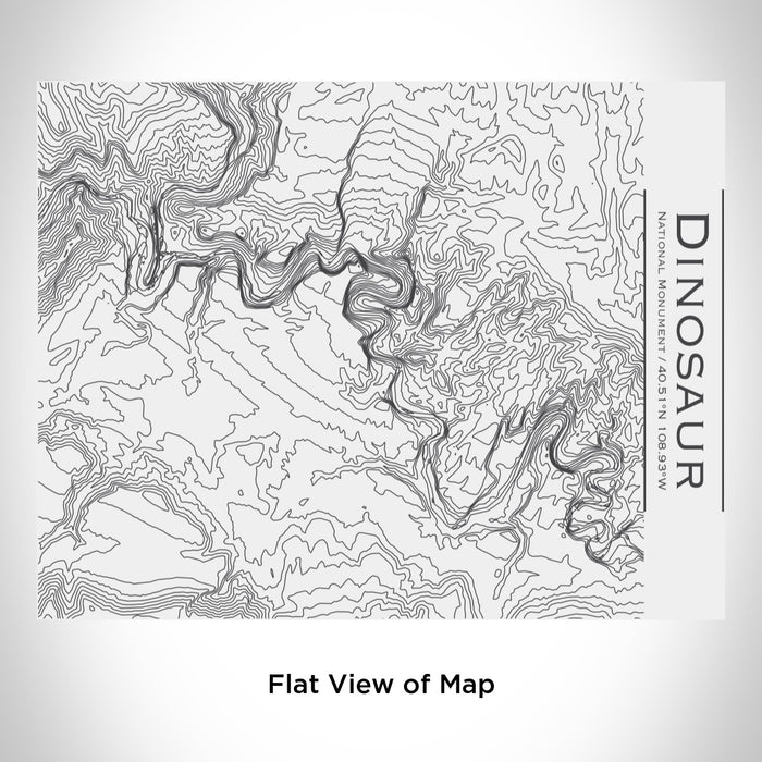 Rendered View of Dinosaur National Monument Map Engraving on 20oz Stainless Steel Insulated Bottle with Bamboo Top in White