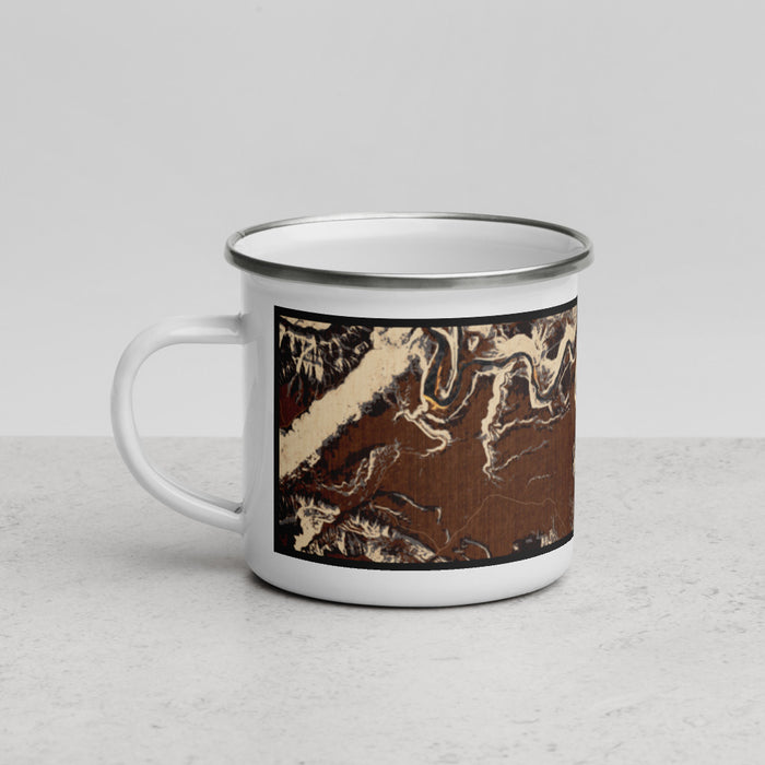 Left View Custom Dinosaur National Monument Map Enamel Mug in Ember