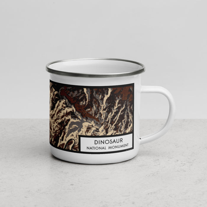 Right View Custom Dinosaur National Monument Map Enamel Mug in Ember