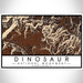 Dinosaur National Monument Map Print Landscape Orientation in Ember Style With Shaded Background