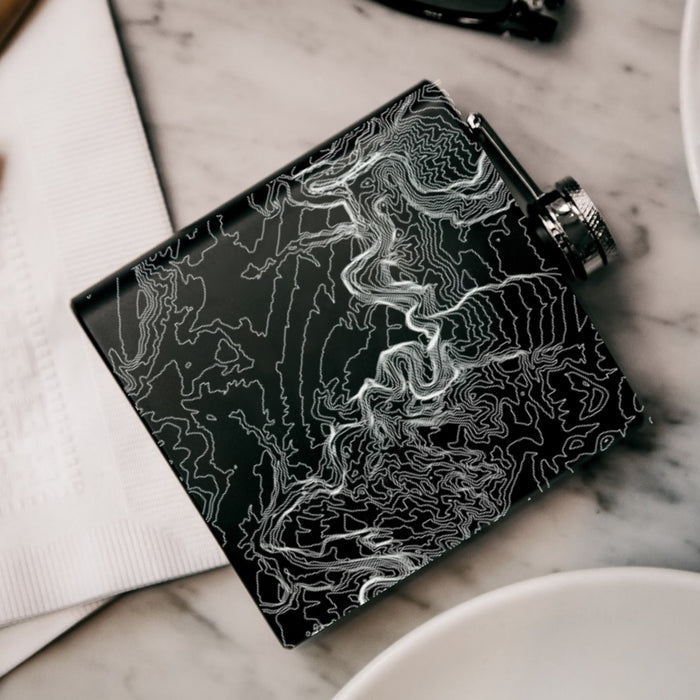 Dinosaur National Monument Custom Engraved City Map Inscription Coordinates on 6oz Stainless Steel Flask in Black