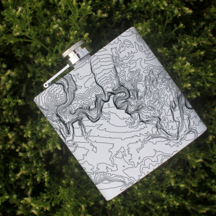 Dinosaur National Monument Custom Engraved City Map Inscription Coordinates on 6oz Stainless Steel Flask in White