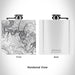 Rendered View of Dinosaur National Monument Map Engraving on 6oz Stainless Steel Flask in White