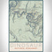Dinosaur National Monument Map Print Portrait Orientation in Woodblock Style With Shaded Background