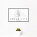 12x18 Dodge City Kansas Map Print Landscape Orientation in Classic Style With Small Cactus Plant in White Planter