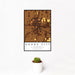 12x18 Dodge City Kansas Map Print Portrait Orientation in Ember Style With Small Cactus Plant in White Planter