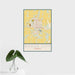 16x24 Dodge City Kansas Map Print Portrait Orientation in Woodblock Style With Tropical Plant Leaves in Water