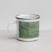 Left View Custom Dodge City Kansas Map Enamel Mug in Afternoon