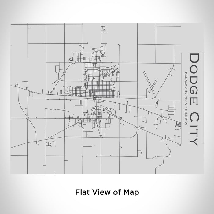 Rendered View of Dodge City Kansas Map Engraving on 20oz Stainless Steel Insulated Bottle with Bamboo Top
