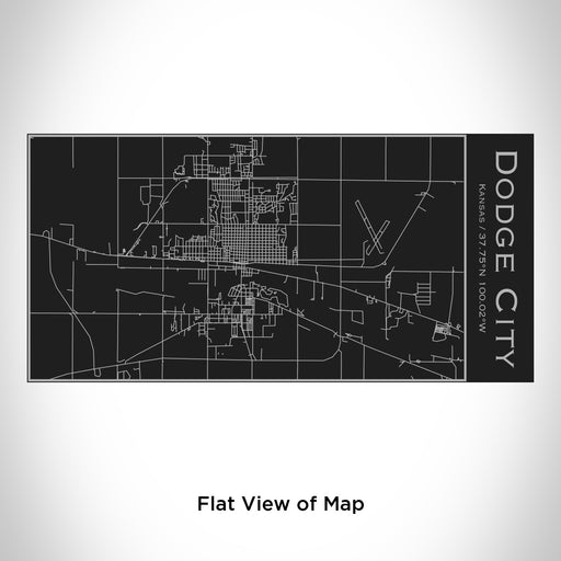 Rendered View of Dodge City Kansas Map Engraving on 17oz Stainless Steel Insulated Cola Bottle in Black