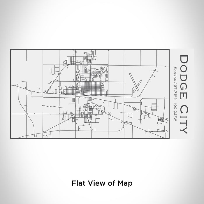 Rendered View of Dodge City Kansas Map Engraving on 17oz Stainless Steel Insulated Cola Bottle in White