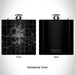 Rendered View of Dodge City Kansas Map Engraving on 6oz Stainless Steel Flask in Black