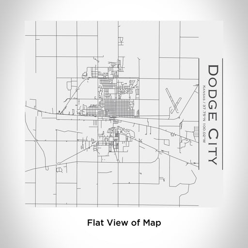 Rendered View of Dodge City Kansas Map Engraving on 17oz Stainless Steel Insulated Tumbler in White