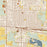 Dodge City Kansas Map Print in Woodblock Style Zoomed In Close Up Showing Details
