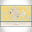 Dodge City Kansas Map Print Landscape Orientation in Woodblock Style With Shaded Background