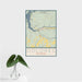 16x24 Dolores Colorado Map Print Portrait Orientation in Woodblock Style With Tropical Plant Leaves in Water