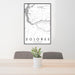 24x36 Dolores Colorado Map Print Portrait Orientation in Classic Style Behind 2 Chairs Table and Potted Plant