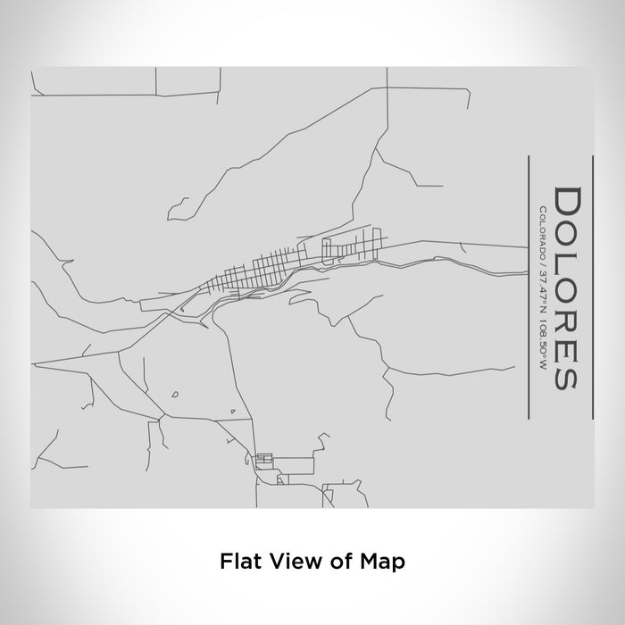 Rendered View of Dolores Colorado Map Engraving on 20oz Stainless Steel Insulated Bottle with Bamboo Top
