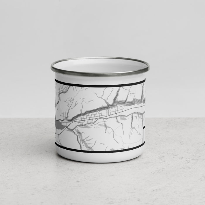 Front View Custom Dolores Colorado Map Enamel Mug in Classic
