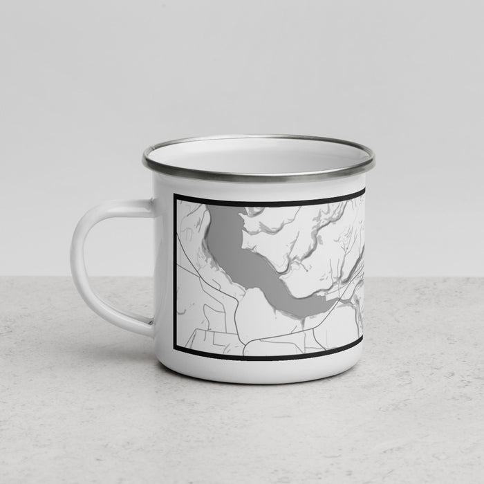 Left View Custom Dolores Colorado Map Enamel Mug in Classic