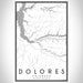Dolores Colorado Map Print Portrait Orientation in Classic Style With Shaded Background