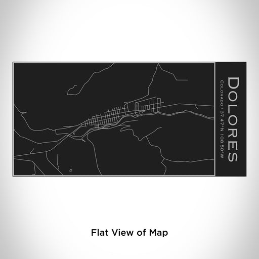 Rendered View of Dolores Colorado Map Engraving on 17oz Stainless Steel Insulated Cola Bottle in Black