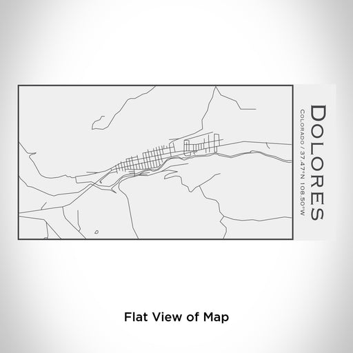 Rendered View of Dolores Colorado Map Engraving on 17oz Stainless Steel Insulated Cola Bottle in White
