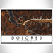 Dolores Colorado Map Print Landscape Orientation in Ember Style With Shaded Background