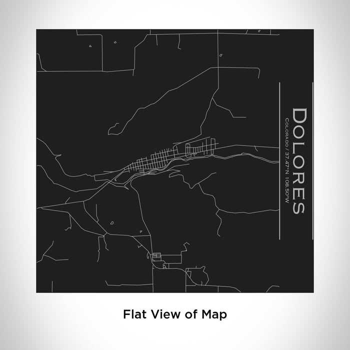 Rendered View of Dolores Colorado Map Engraving on 17oz Stainless Steel Insulated Tumbler in Black