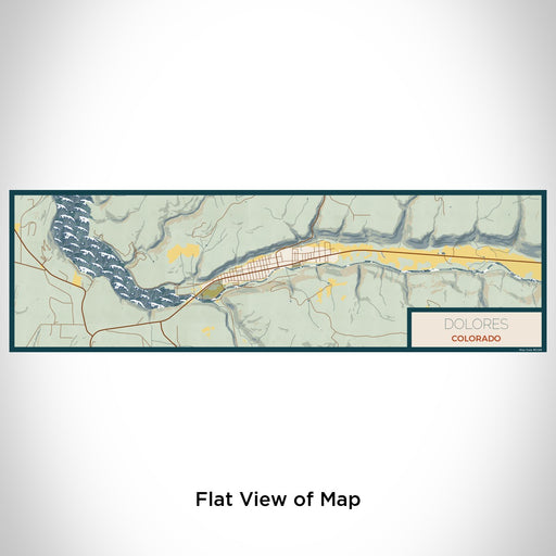 Flat View of Map Custom Dolores Colorado Map Enamel Mug in Woodblock