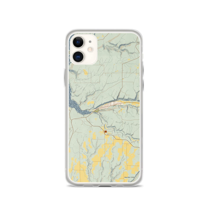 Custom iPhone 11 Dolores Colorado Map Phone Case in Woodblock