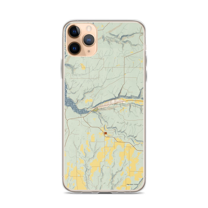 Custom iPhone 11 Pro Max Dolores Colorado Map Phone Case in Woodblock