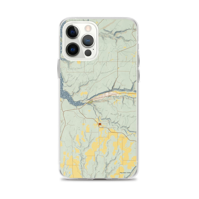 Custom iPhone 12 Pro Max Dolores Colorado Map Phone Case in Woodblock