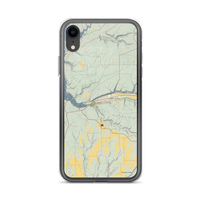 Custom iPhone XR Dolores Colorado Map Phone Case in Woodblock