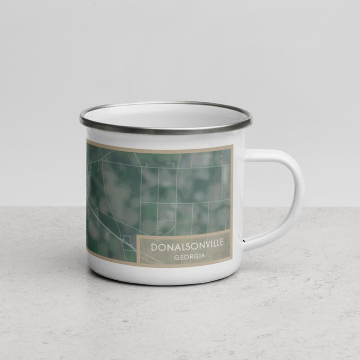 Right View Custom Donalsonville Georgia Map Enamel Mug in Afternoon